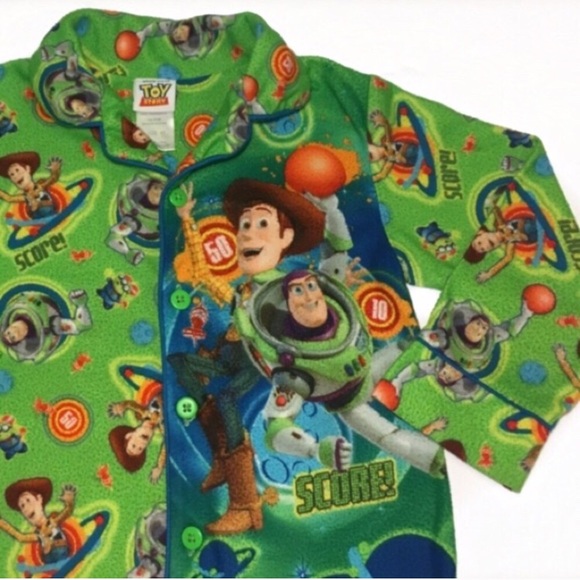 Disney Store Toy Story Woody Buzz Lightyear Long Sleeve Pajama Set Boy Size 5 6
